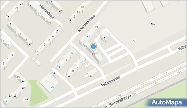 Wrocław, Kasztelańska, 13, mapa Wrocławia