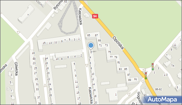 Wrocław, Katowicka, 2, mapa Wrocławia