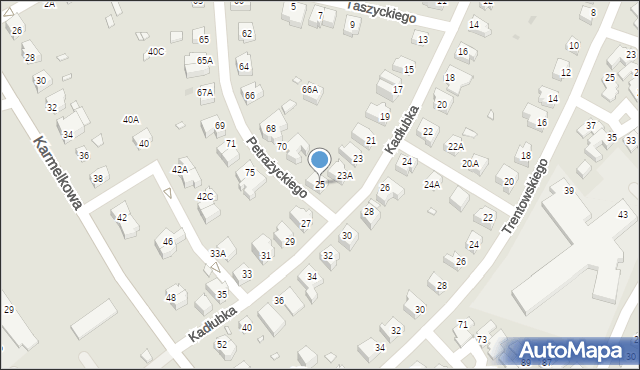 Wrocław, Kadłubka Wincentego, bp., 25, mapa Wrocławia