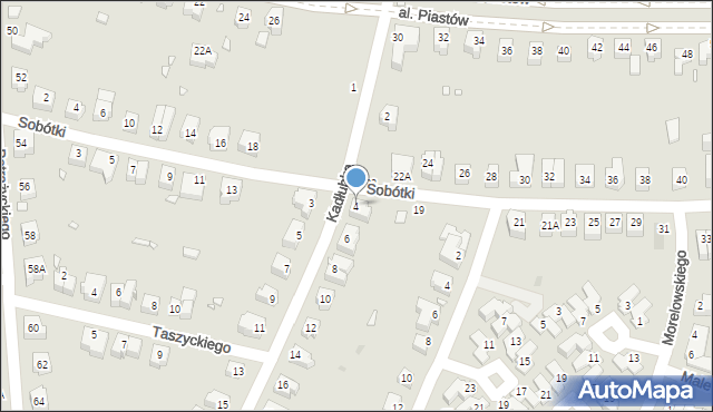 Wrocław, Kadłubka Wincentego, bp., 4, mapa Wrocławia