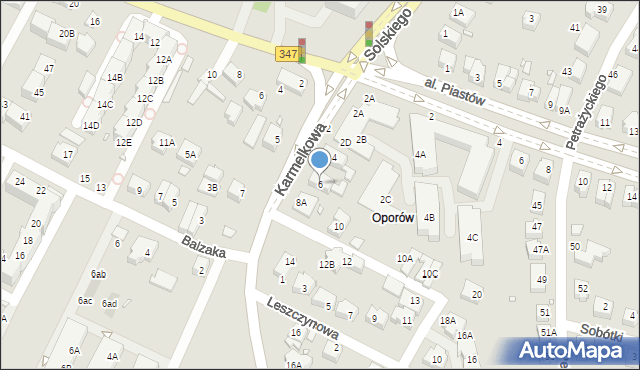 Wrocław, Karmelkowa, 6, mapa Wrocławia