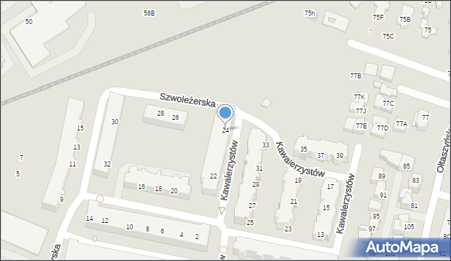 Wrocław, Kawalerzystów, 24, mapa Wrocławia