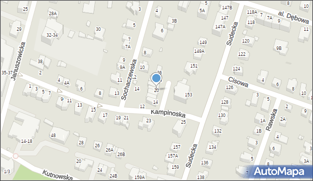 Wrocław, Kampinoska, 20, mapa Wrocławia