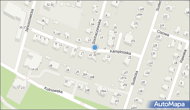 Wrocław, Kampinoska, 21, mapa Wrocławia