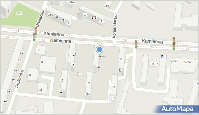 Wrocław, Kamienna, 25, mapa Wrocławia