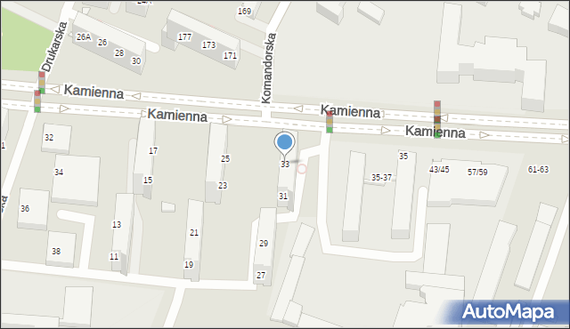 Wrocław, Kamienna, 33, mapa Wrocławia