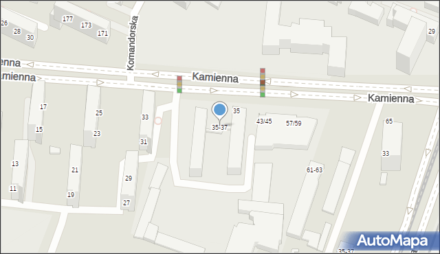 Wrocław, Kamienna, 35-37, mapa Wrocławia