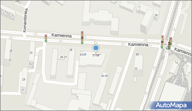 Wrocław, Kamienna, 57/59, mapa Wrocławia