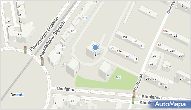 Wrocław, Kamienna, 4, mapa Wrocławia