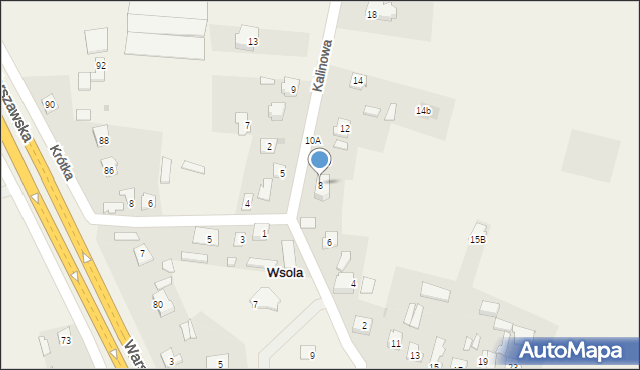 Wsola, Kalinowa, 8, mapa Wsola