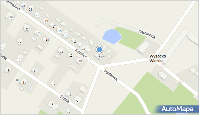 Wysocko Wielkie, Kamienna, 5, mapa Wysocko Wielkie