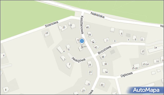 Występ, Kasztanowa, 29, mapa Występ