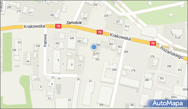 Zabierzów, Kątowa, 13, mapa Zabierzów