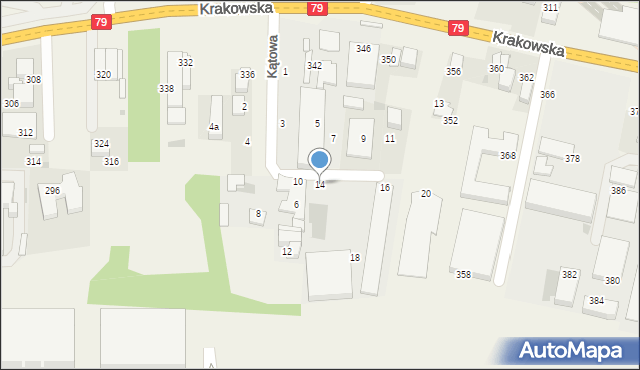 Zabierzów, Kątowa, 14, mapa Zabierzów