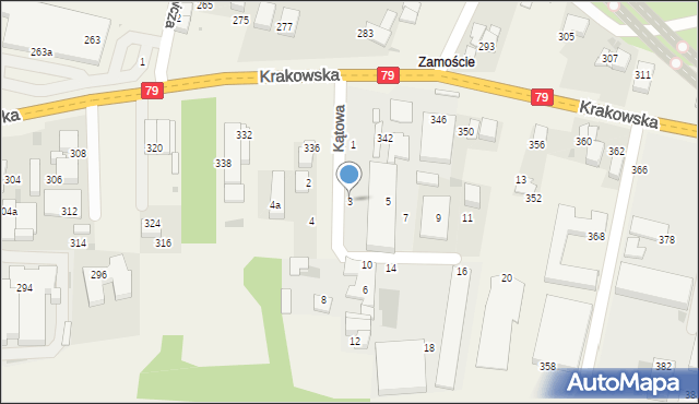 Zabierzów, Kątowa, 3, mapa Zabierzów