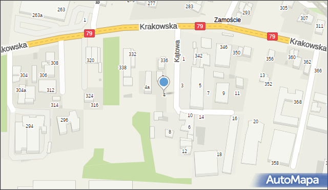 Zabierzów, Kątowa, 4, mapa Zabierzów