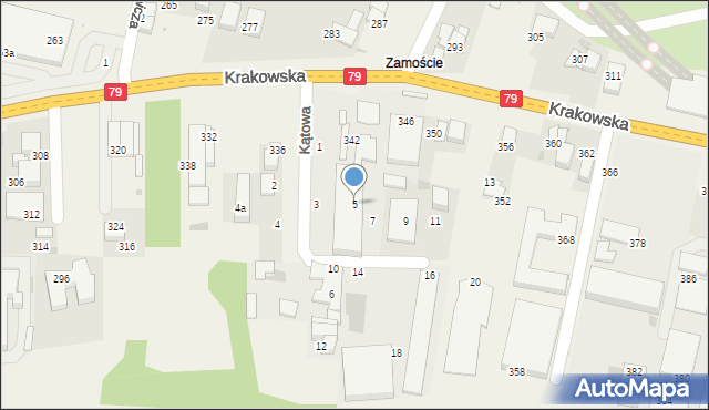 Zabierzów, Kątowa, 5, mapa Zabierzów