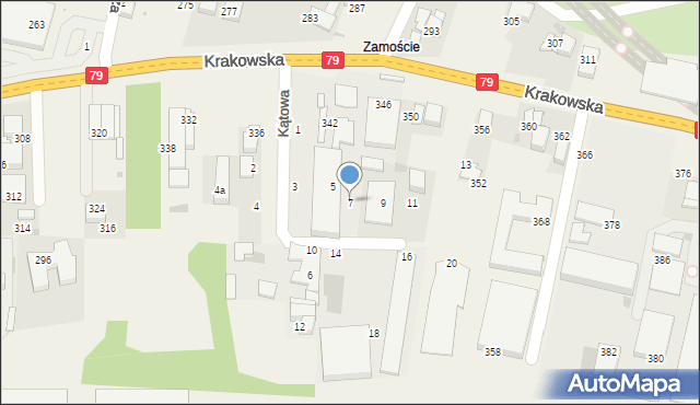 Zabierzów, Kątowa, 7, mapa Zabierzów