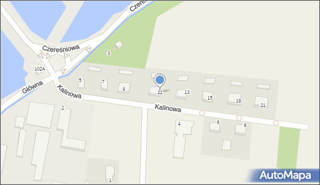 Zaborze, Kalinowa, 11, mapa Zaborze