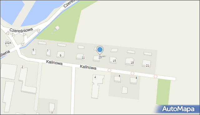 Zaborze, Kalinowa, 13, mapa Zaborze