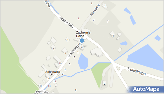 Zachełmie, Karkonoska, 4, mapa Zachełmie