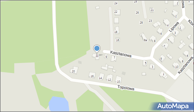 Zagórów, Kasztanowa, 11, mapa Zagórów