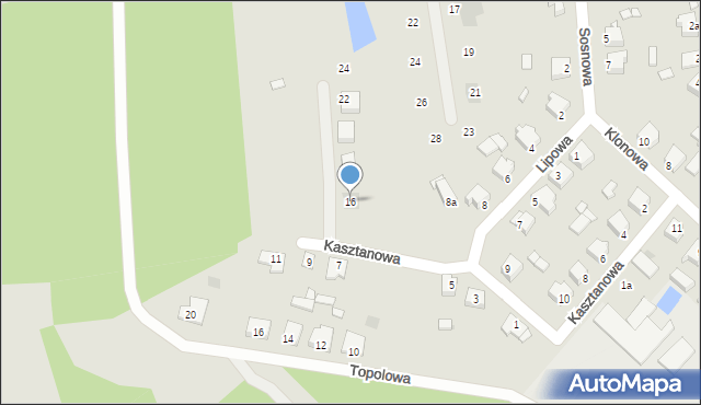 Zagórów, Kasztanowa, 16, mapa Zagórów