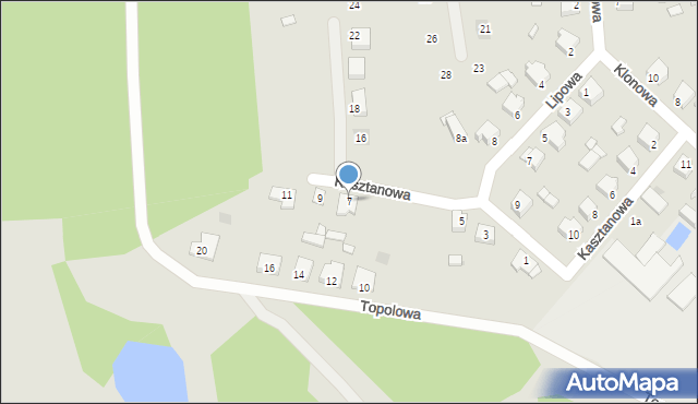 Zagórów, Kasztanowa, 7, mapa Zagórów