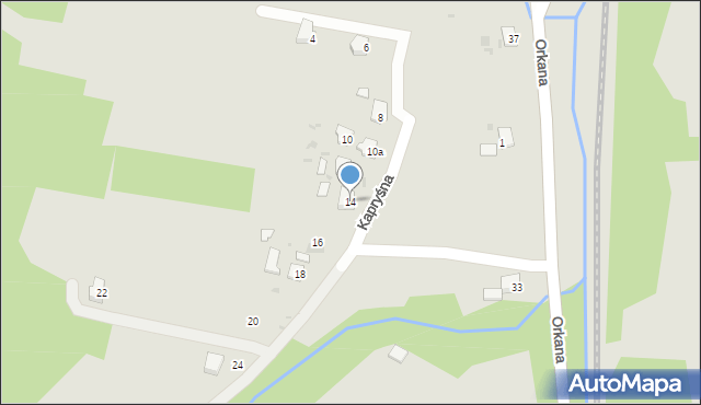 Zagórz, Kapryśna, 14, mapa Zagórz