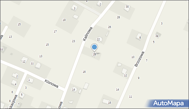 Zagrody, Kalinowa, 18, mapa Zagrody