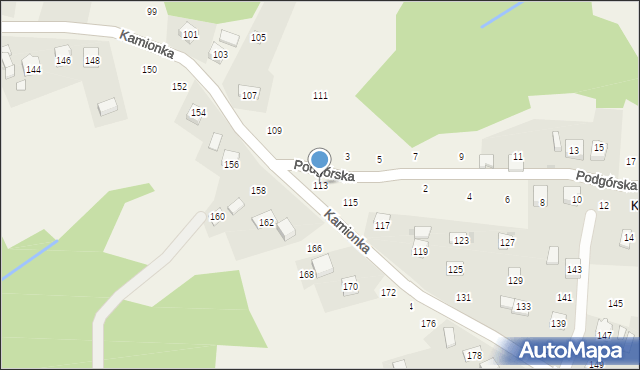 Zakliczyn, Kamionka, 113, mapa Zakliczyn