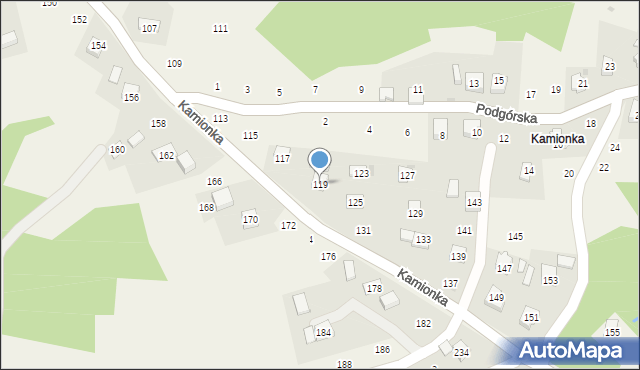 Zakliczyn, Kamionka, 119, mapa Zakliczyn
