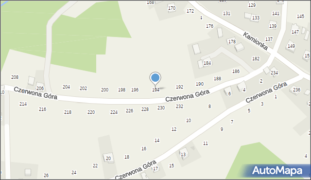 Zakliczyn, Kamionka, 194, mapa Zakliczyn