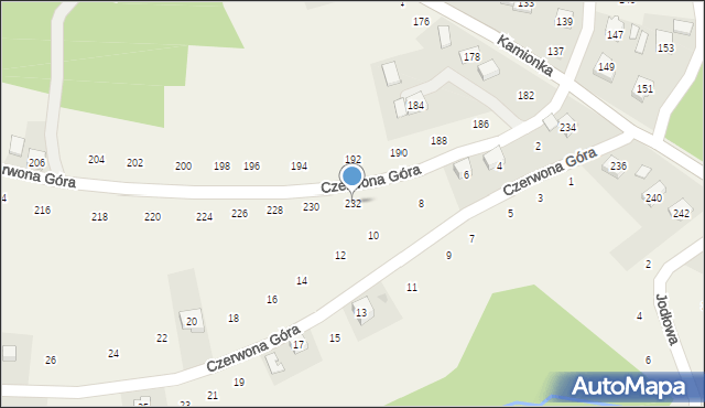 Zakliczyn, Kamionka, 232, mapa Zakliczyn