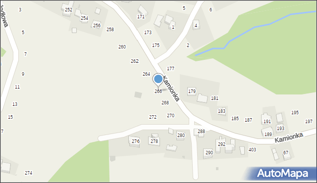 Zakliczyn, Kamionka, 266, mapa Zakliczyn