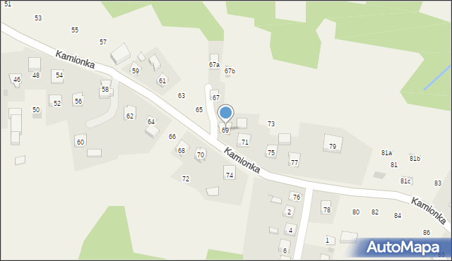 Zakliczyn, Kamionka, 69, mapa Zakliczyn