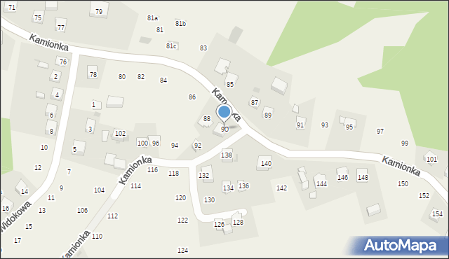 Zakliczyn, Kamionka, 90, mapa Zakliczyn