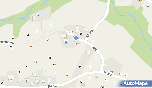 Zakliczyn, Kasztanowa, 40, mapa Zakliczyn