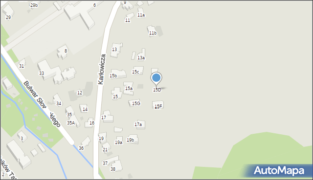 Zakopane, Karłowicza Mieczysława, 15D, mapa Zakopanego