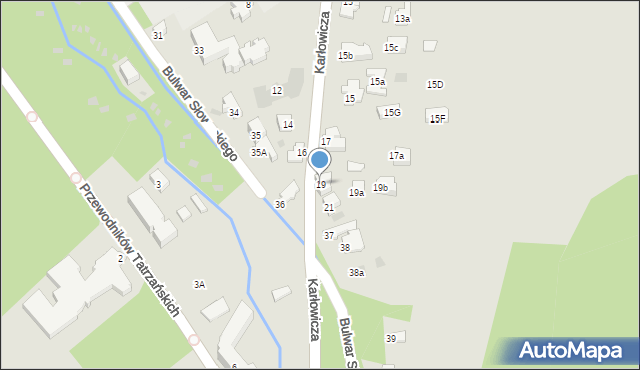 Zakopane, Karłowicza Mieczysława, 19, mapa Zakopanego