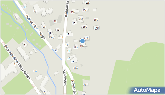 Zakopane, Karłowicza Mieczysława, 21a, mapa Zakopanego