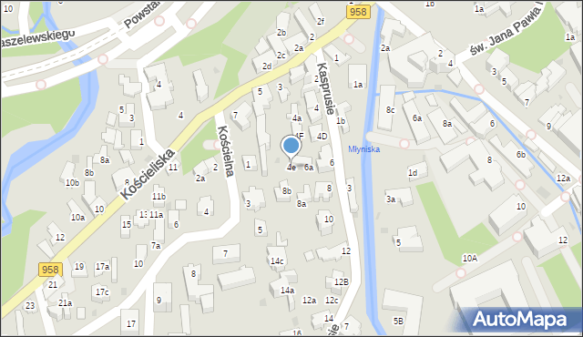 Zakopane, Kasprusie, 4e, mapa Zakopanego