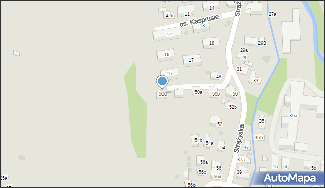 Zakopane, Kasprusie, 50d, mapa Zakopanego