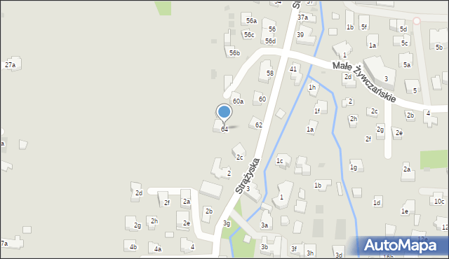 Zakopane, Kasprusie, 64, mapa Zakopanego