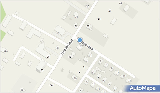 Zakrzówek, Kasztanowa, 2, mapa Zakrzówek