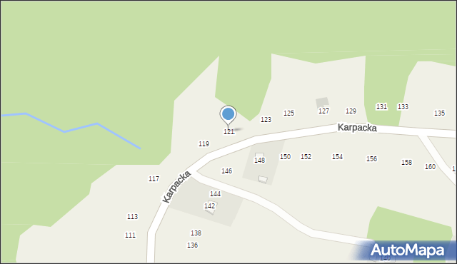 Zalasowa, Karpacka, 121, mapa Zalasowa