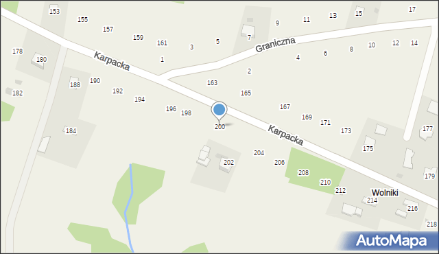 Zalasowa, Karpacka, 200, mapa Zalasowa