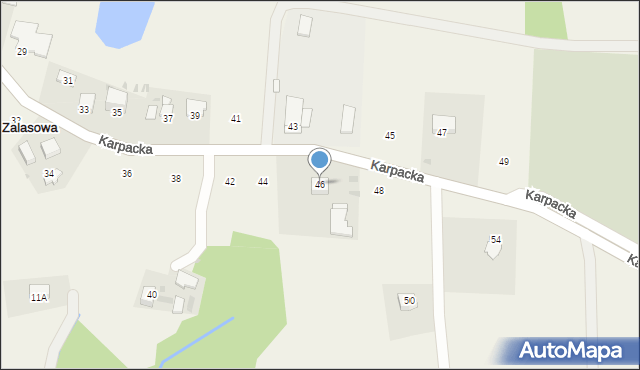 Zalasowa, Karpacka, 46, mapa Zalasowa