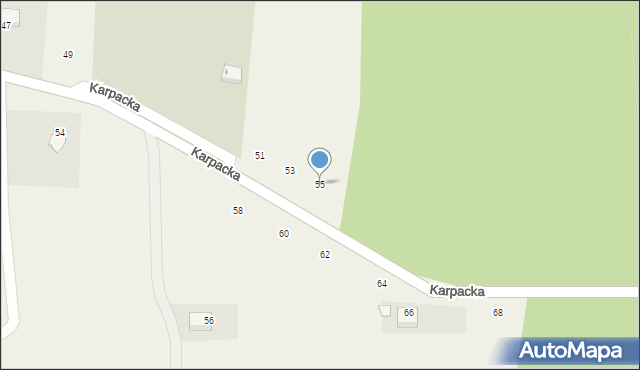 Zalasowa, Karpacka, 55, mapa Zalasowa