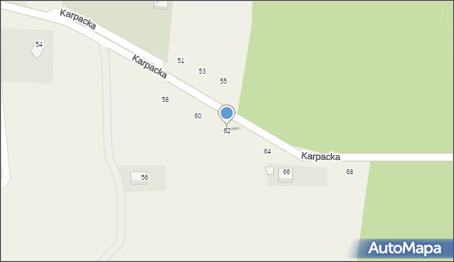 Zalasowa, Karpacka, 62, mapa Zalasowa